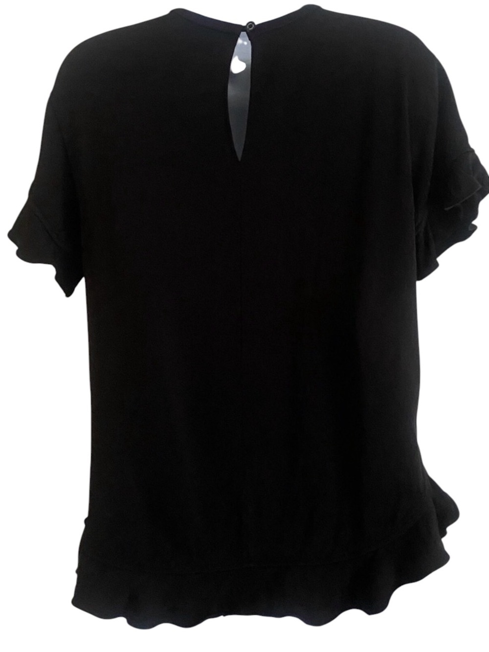 Kate Spade‎ Top Black Ruffle Top Short Sleeve S EUC - Picture 4 of 6